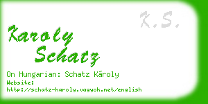karoly schatz business card